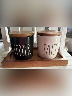 Rae Dunn Salt and Pepper Ceramic Cellars